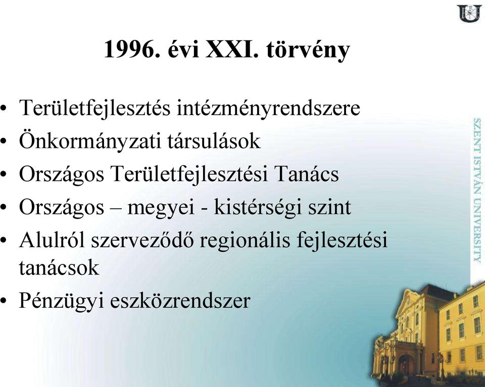 Önkormányzati társulások Országos Területfejlesztési