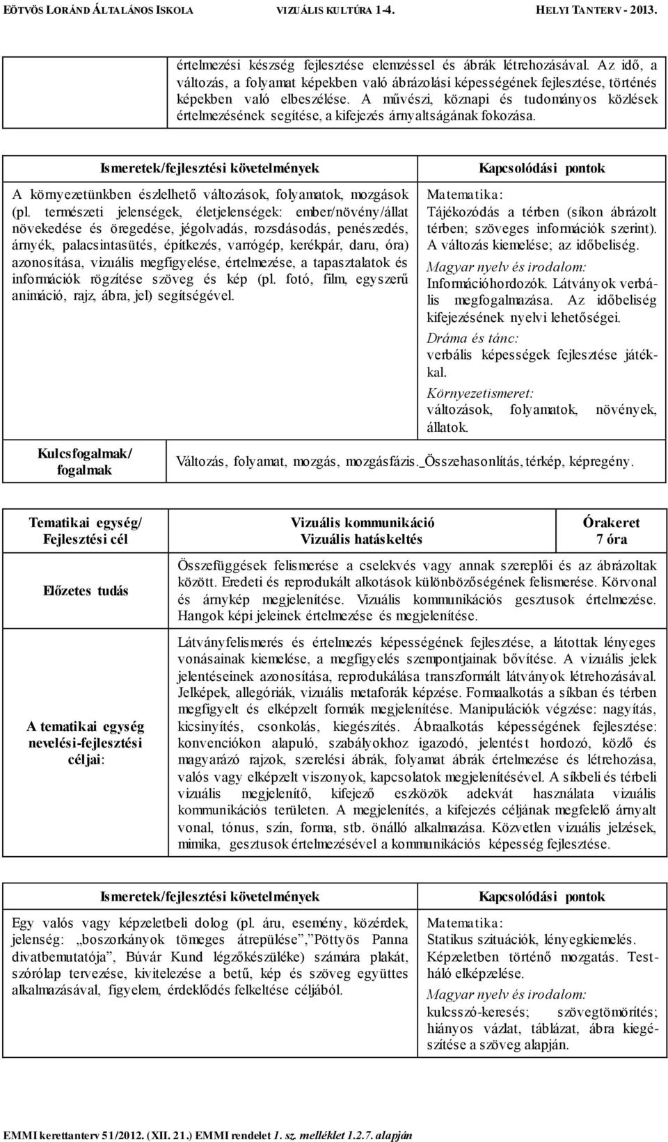 természeti jelenségek, életjelenségek: ember/növény/állat növekedése és öregedése, jégolvadás, rozsdásodás, penészedés, árnyék, palacsintasütés, építkezés, varrógép, kerékpár, daru, óra) azonosítása,