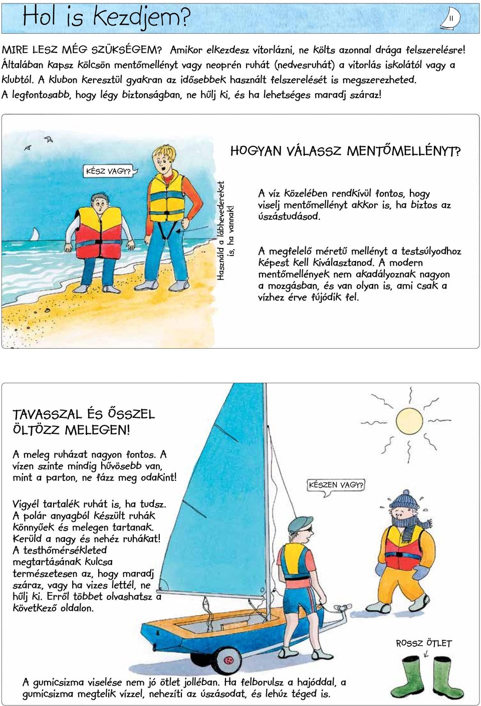 A legfontosabb, hogy légy biztonságban, ne hűlj ki, és ha lehetséges maradj száraz! 11 Kész vagy? Hogyan válassz mentőmellényt? Használd a lábhevedereket is, ha vannak!