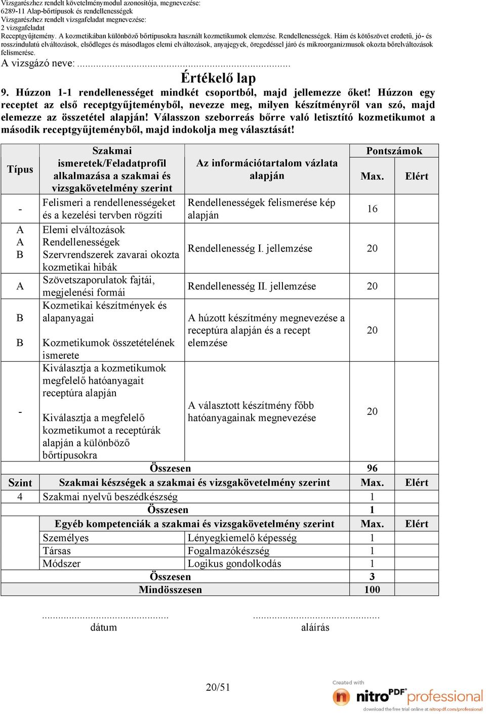 Válasszon szeborreás bőrre való letisztító kozmetikumot a második receptgyűjteményből, majd indokolja meg választását!