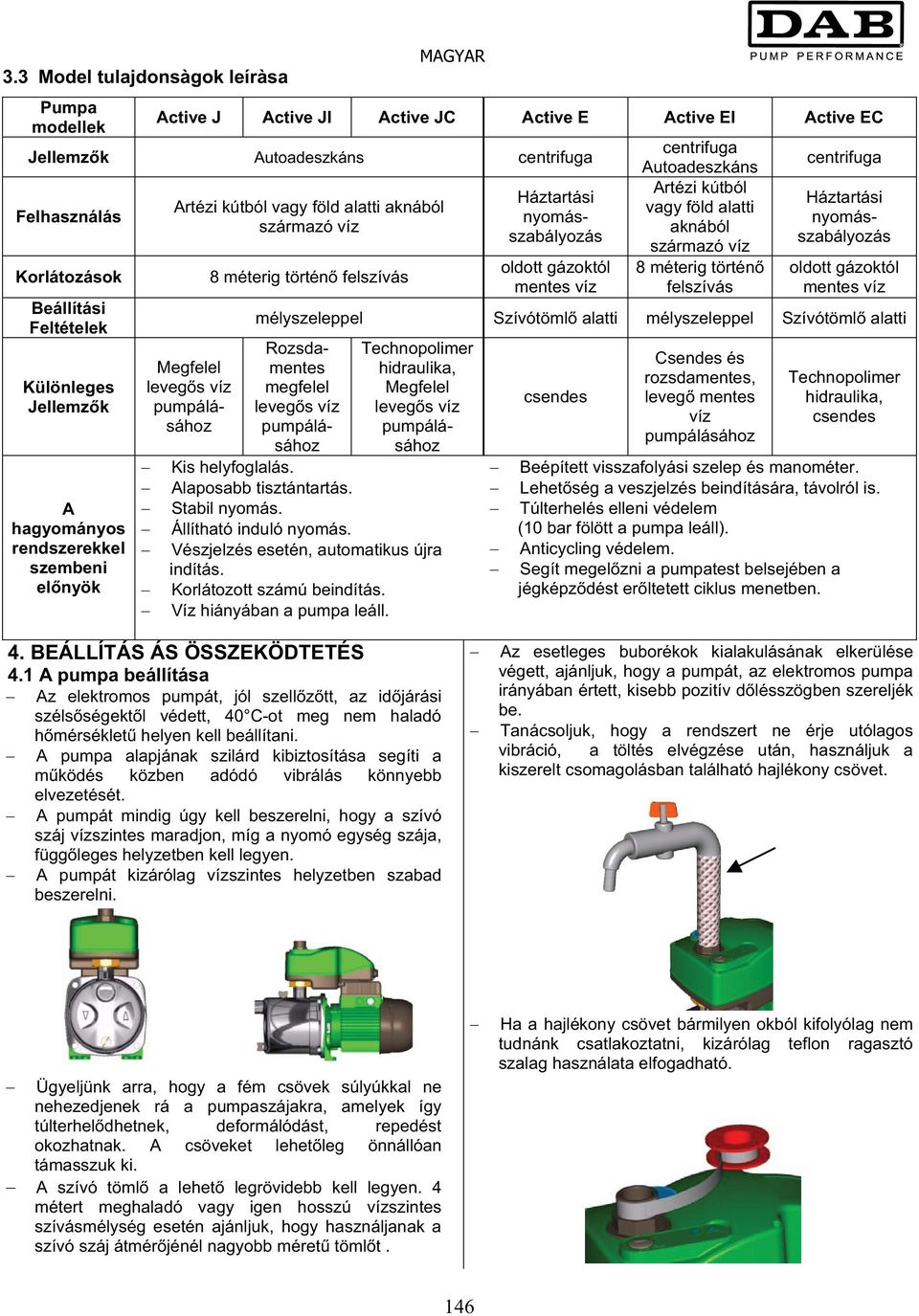 nyomásszabályozás oldott gázoktól mentes víz centrifuga Autoadeszkáns Artézi kútból vagy föld alatti aknából származó víz 8 méterig történ felszívás centrifuga oldott gázoktól mentes víz