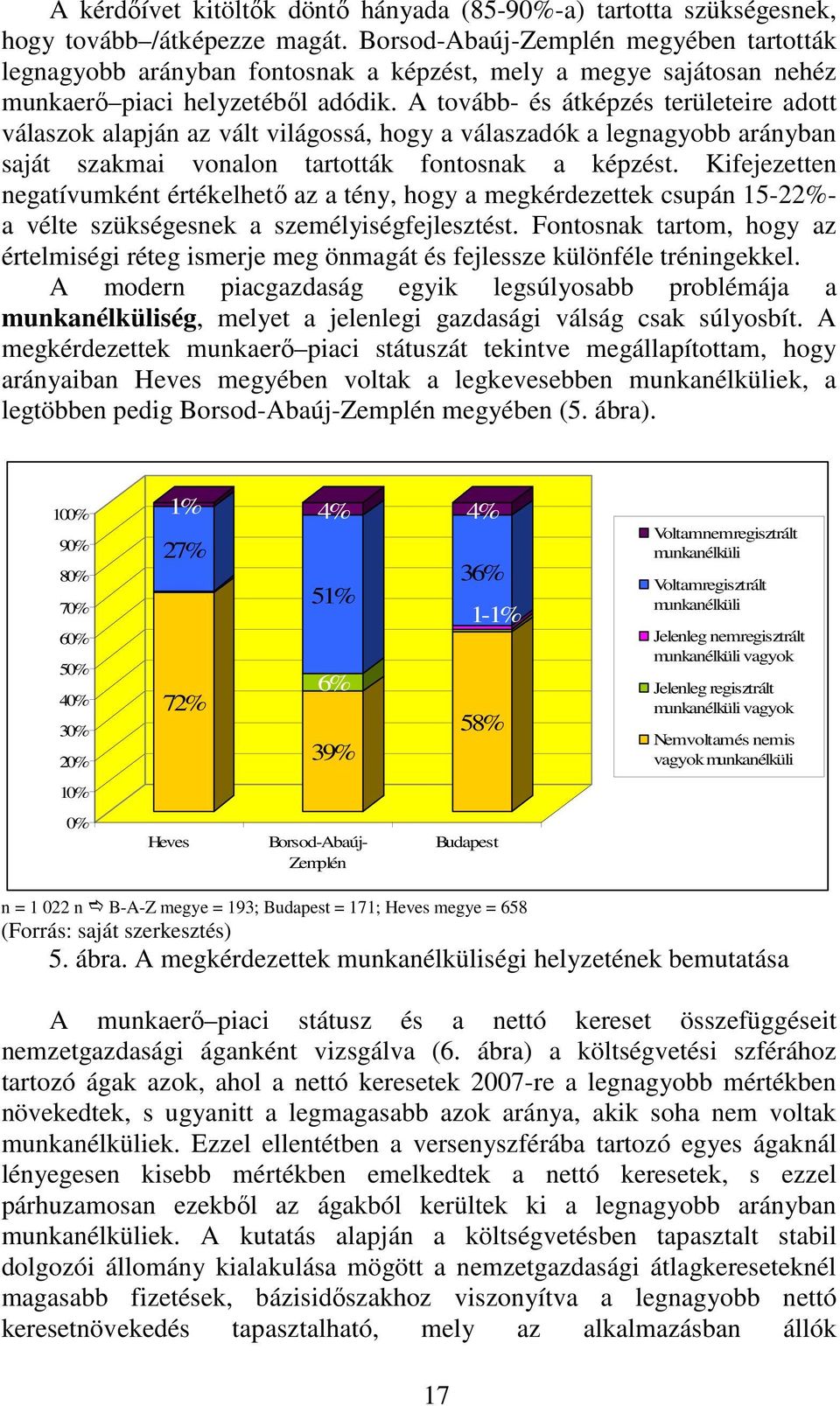 A tovább- és átképzés területeire adott válaszok alapján az vált világossá, hogy a válaszadók a legnagyobb arányban saját szakmai vonalon tartották fontosnak a képzést.