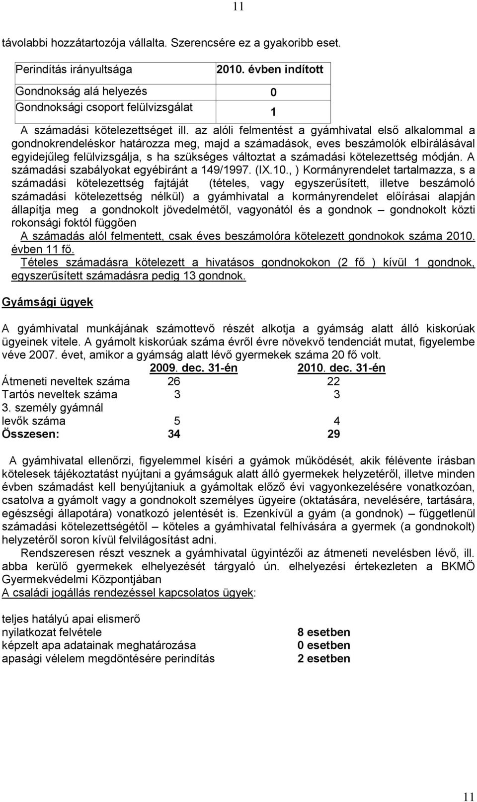 az alóli felmentést a gyámhivatal első alkalommal a gondnokrendeléskor határozza meg, majd a számadások, eves beszámolók elbírálásával egyidejűleg felülvizsgálja, s ha szükséges változtat a számadási