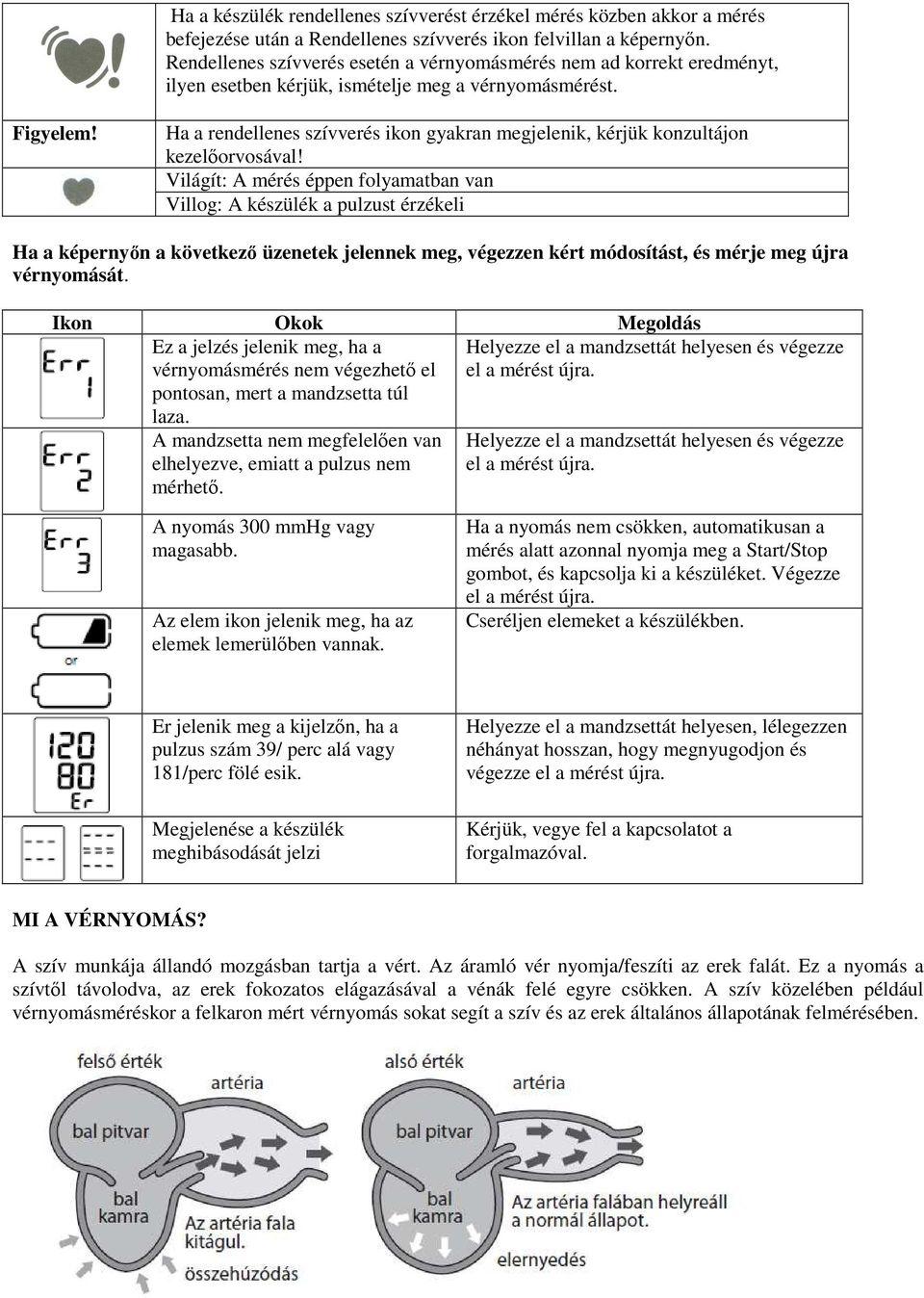 Ha a rendellenes szívverés ikon gyakran megjelenik, kérjük konzultájon kezelőorvosával!