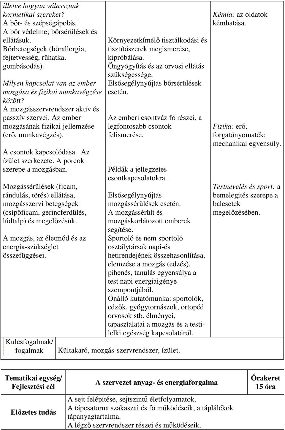 Az ízület szerkezete. A porcok szerepe a mozgásban. Mozgássérülések (ficam, rándulás, törés) ellátása, mozgásszervi betegségek (csípőficam, gerincferdülés, lúdtalp) és megelőzésük.