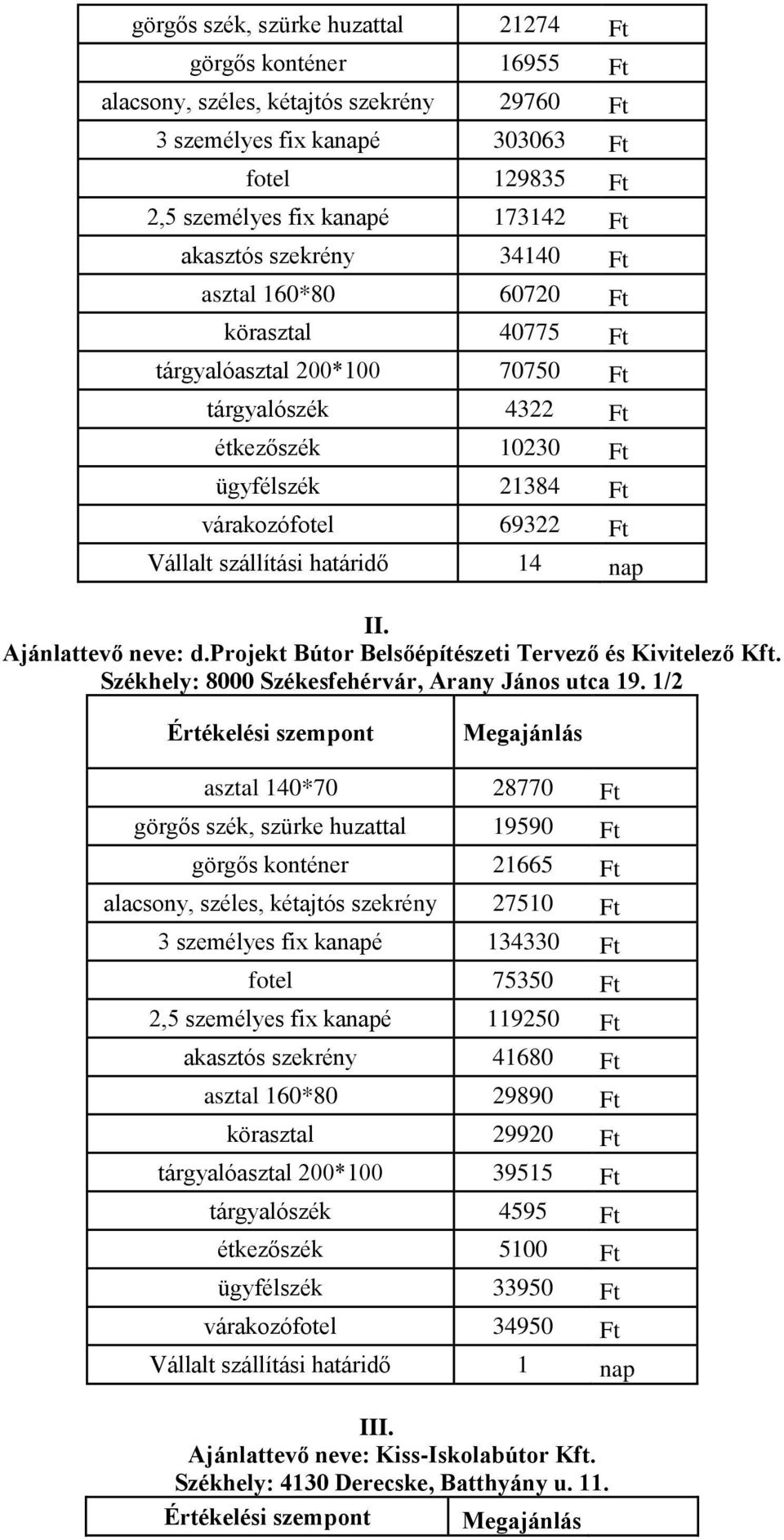 Székhely: 8000 Székesfehérvár, Arany János utca 19.