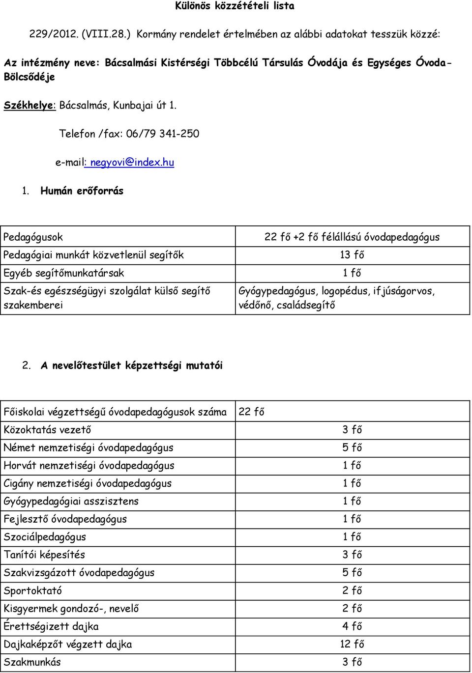 Telefon /fax: 06/79 341-250 e-mail: negyovi@index.hu 1.