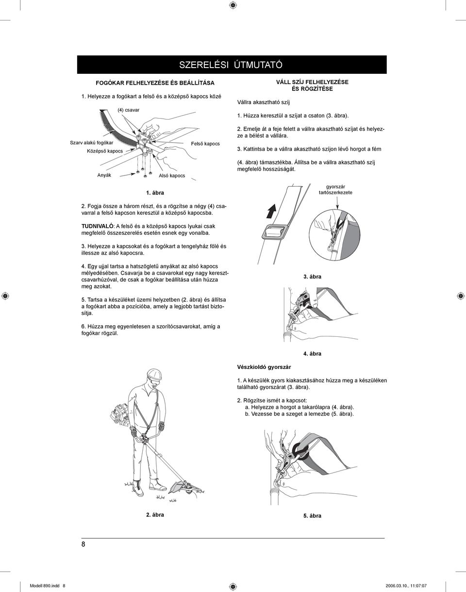 (4) csavarok Bull Horn Szarv alakú Handle fogókar Középső Middle kapocs Clamp Anyák Nuts alsó szorító J alakú fogantyú fels szorító középs szorító Bottom Alsó kapocs Clamp Fig.