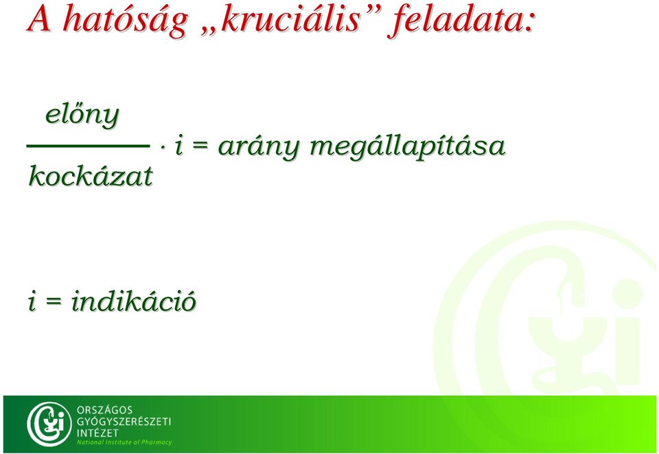kockázat i = arány