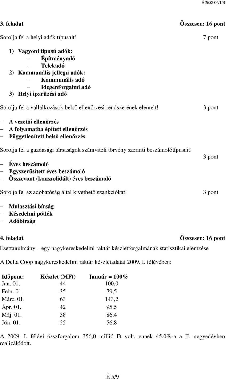 elemeit! A vezetői ellenőrzés A folyamatba épített ellenőrzés Függetlenített belső ellenőrzés Sorolja fel a gazdasági társaságok számviteli törvény szerinti beszámolótípusait!