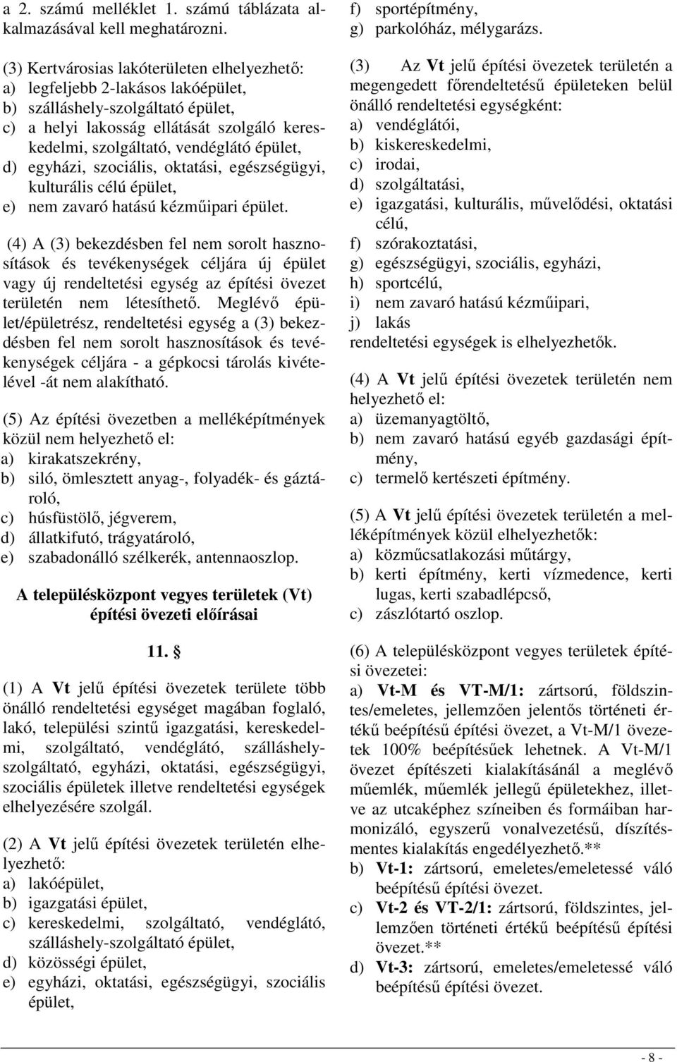 épület, d) egyházi, szociális, oktatási, egészségügyi, kulturális célú épület, e) nem zavaró hatású kézmőipari épület.