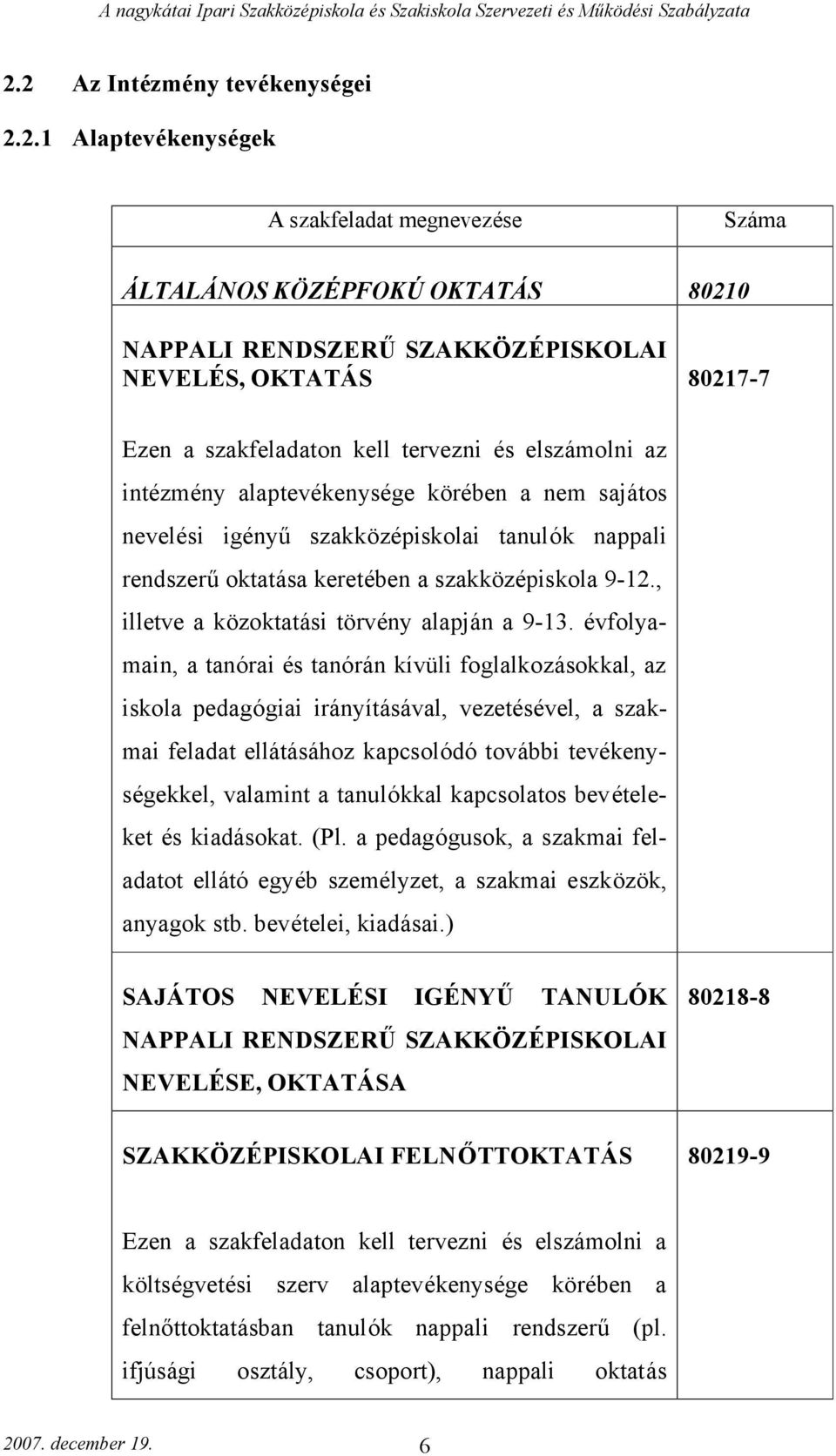 , illetve a közoktatási törvény alapján a 9-13.