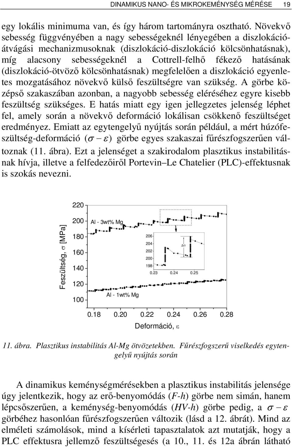 hatásának (diszlokáció-ötvöző kölcsönhatásnak) megfelelően a diszlokáció egyenletes mozgatásához növekvő külső feszültségre van szükség.