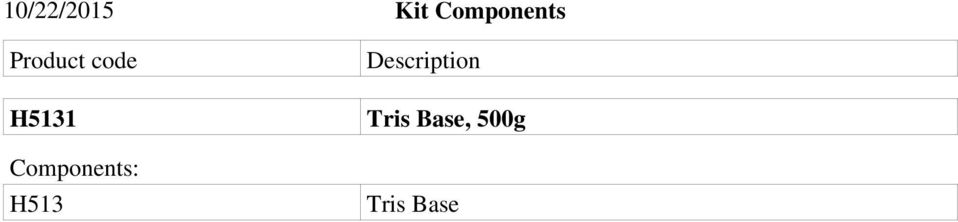 H5131 Components: H513