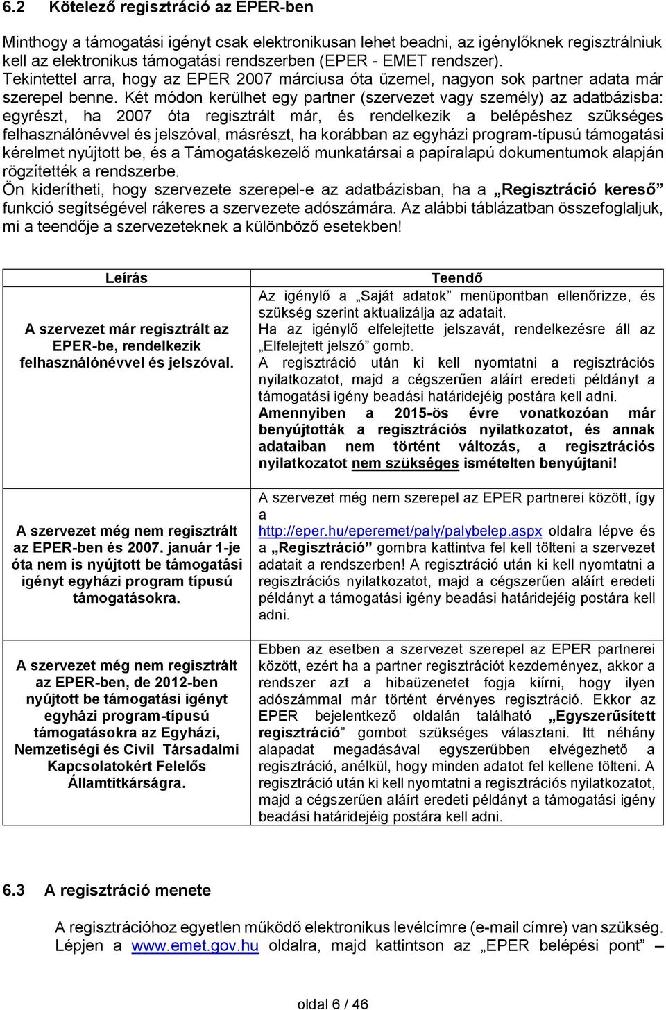 Két módon kerülhet egy partner (szervezet vagy személy) az adatbázisba: egyrészt, ha 2007 óta regisztrált már, és rendelkezik a belépéshez szükséges felhasználónévvel és jelszóval, másrészt, ha