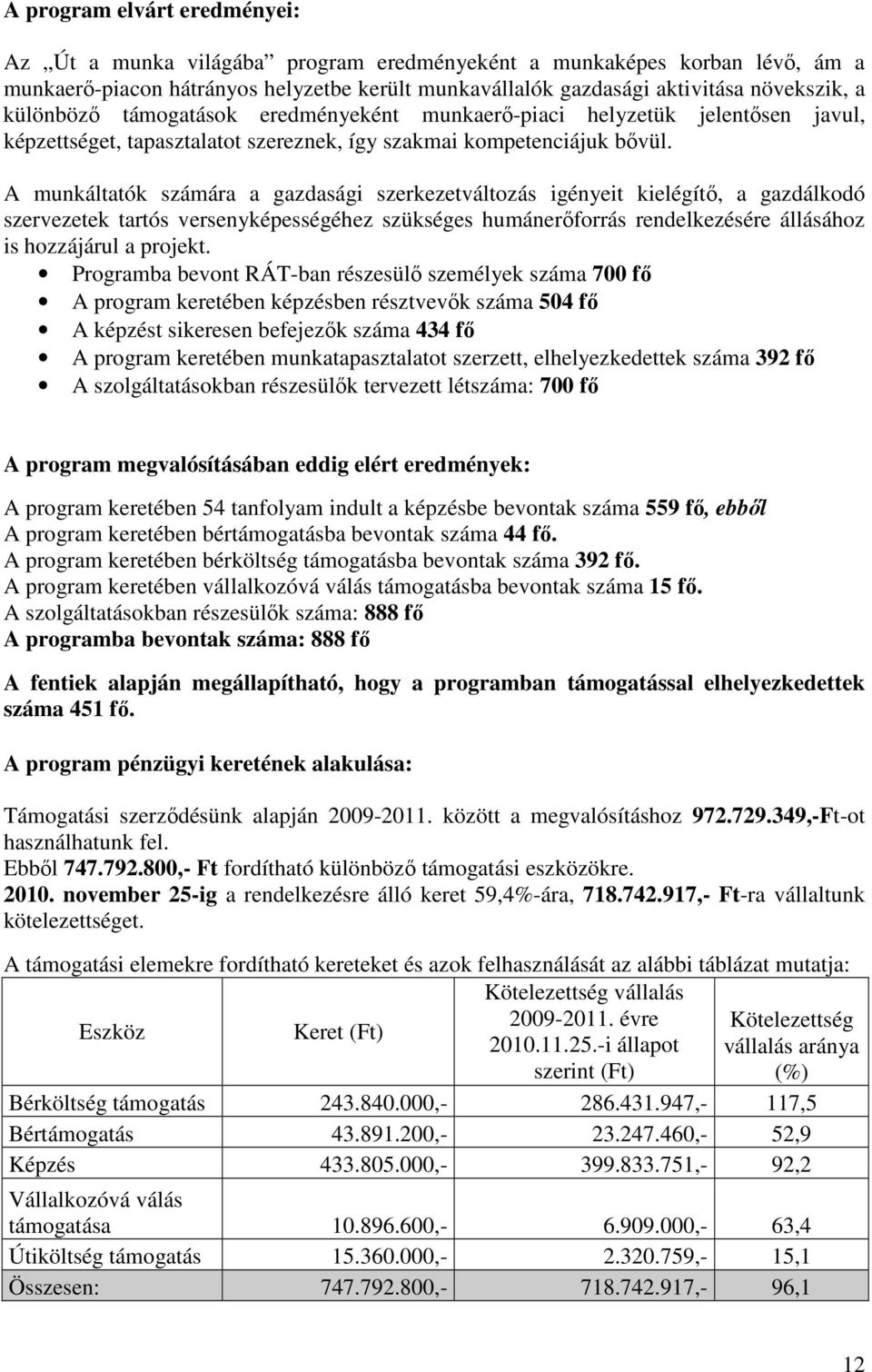 A munkáltatók számára a gazdasági szerkezetváltozás igényeit kielégítő, a gazdálkodó szervezetek tartós versenyképességéhez szükséges humánerőforrás rendelkezésére állásához is hozzájárul a projekt.