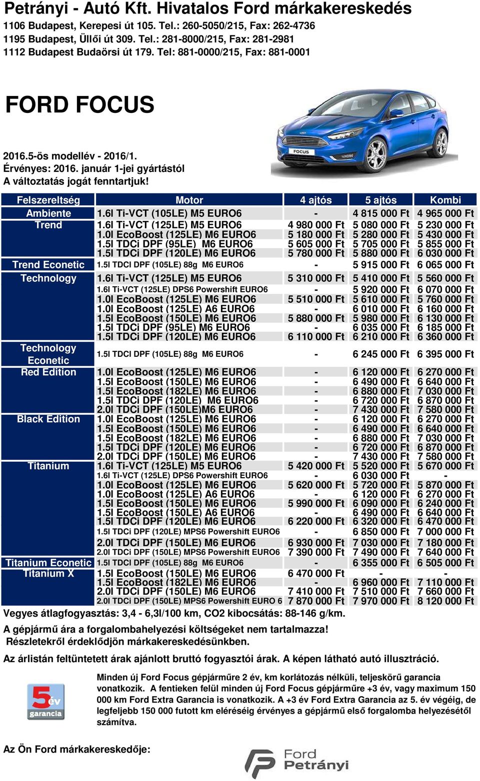 Petrányi - Autó Kft. Hivatalos Ford márkakereskedés - PDF Ingyenes letöltés