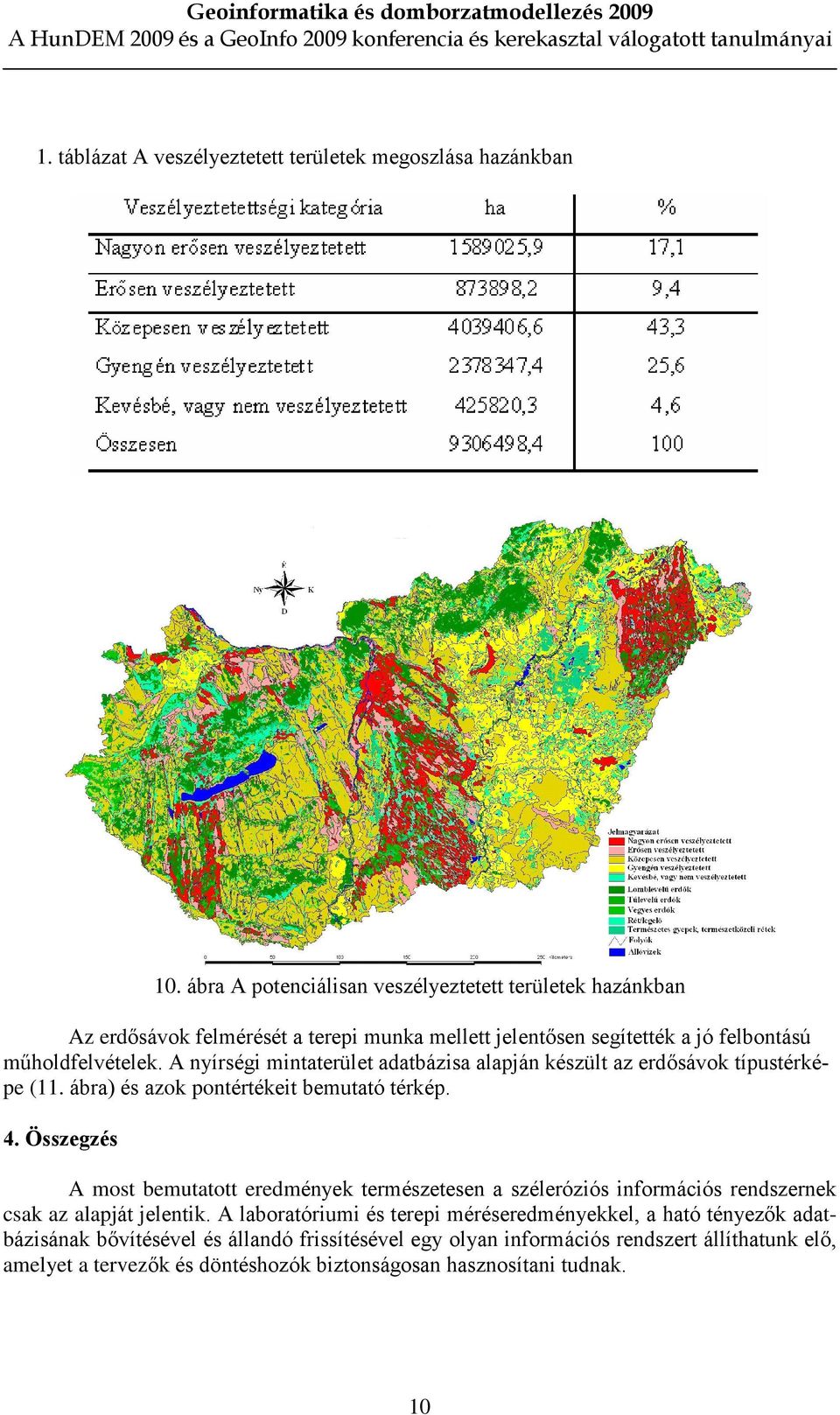 A nyírségi mintaterület adatbázisa alapján készült az erdõsávok típustérképe (11. ábra) és azok pontértékeit bemutató térkép. 4.