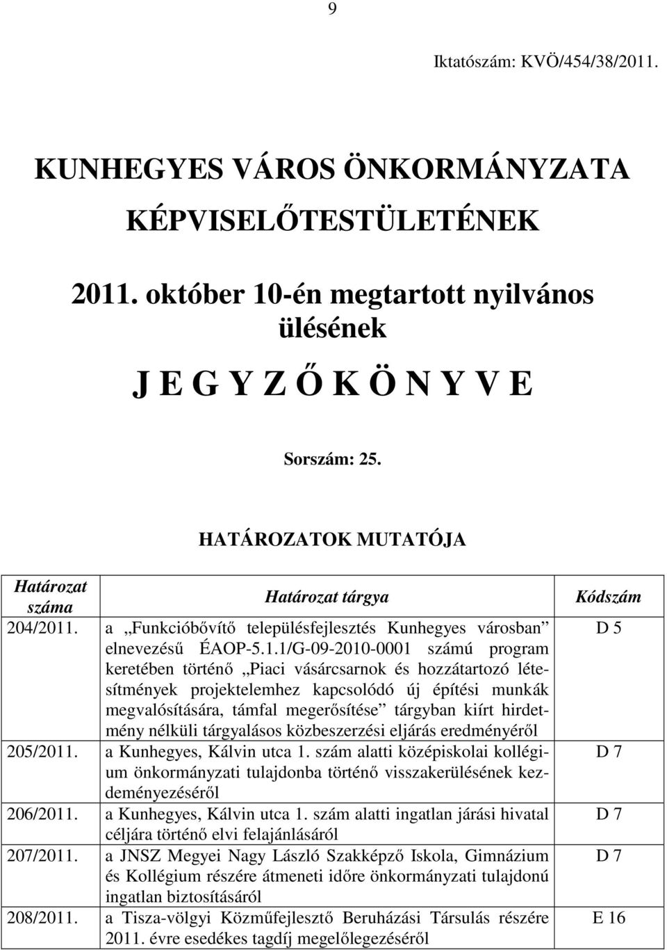 . a Funkcióbővítő településfejlesztés Kunhegyes városban elnevezésű ÉAOP-5.1.