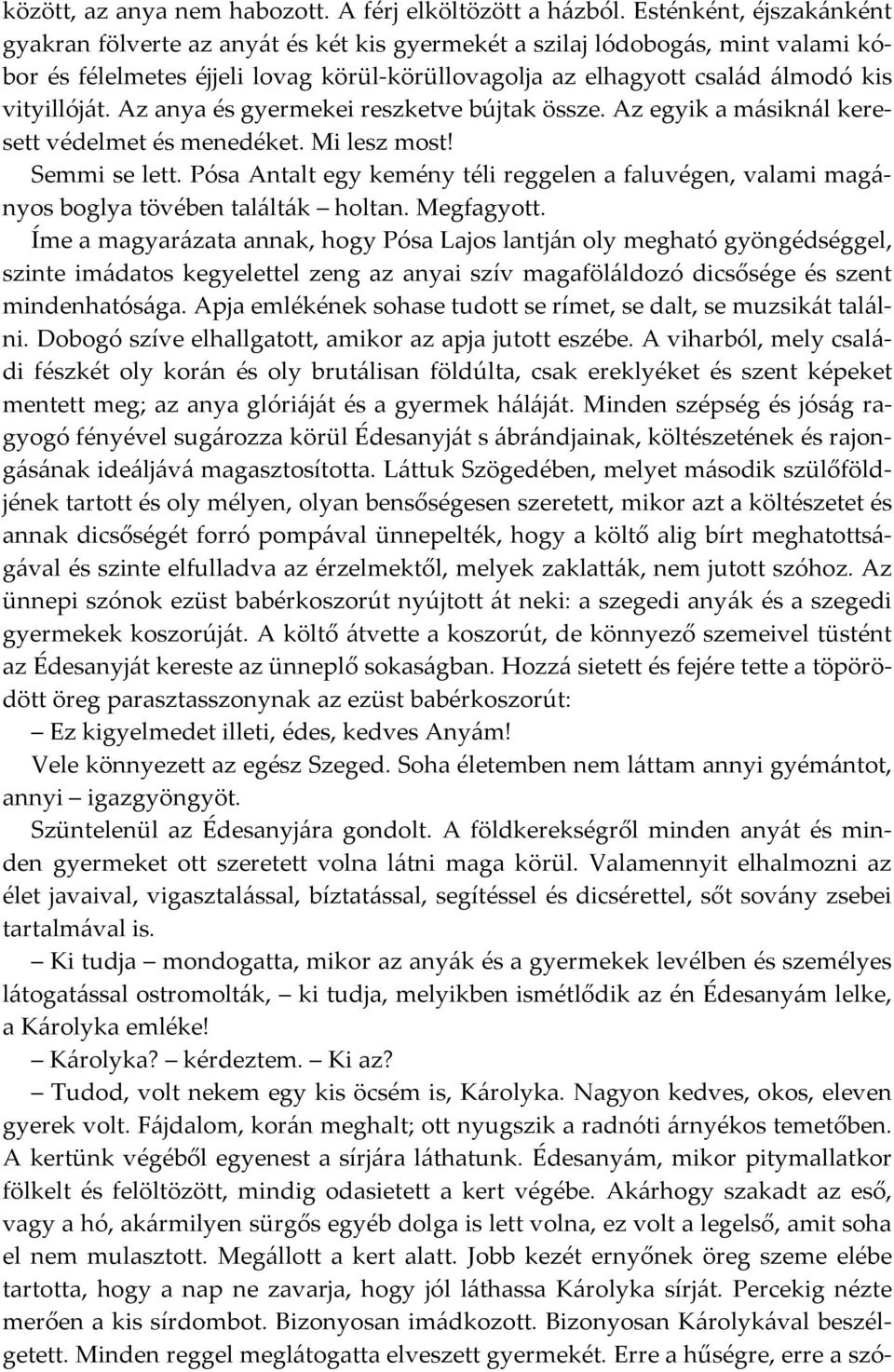 Az anya és gyermekei reszketve bújtak össze. Az egyik a másiknál keresett védelmet és menedéket. Mi lesz most! Semmi se lett.