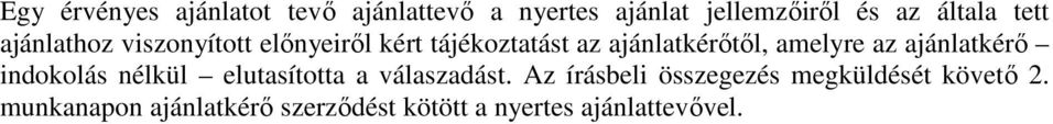 az ajánlatkérő indokolás nélkül elutasította a válaszadást.