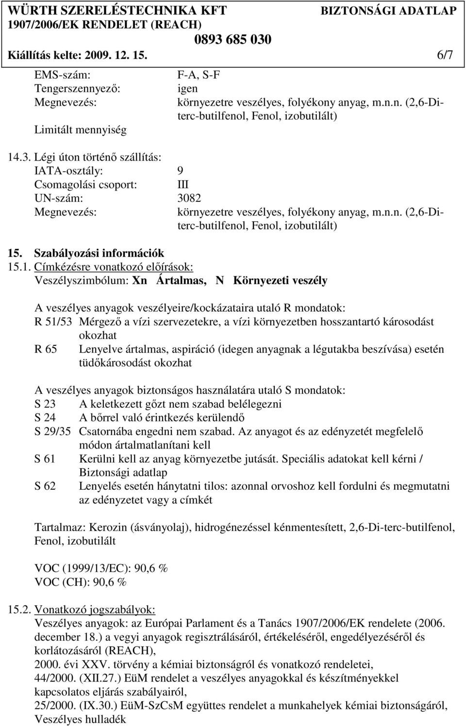 Szabályozási információk 15