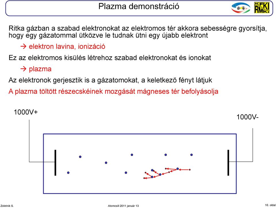 elektromos kisülés létrehoz szabad elektronokat és ionokat plazma Az elektronok gerjesztik is a