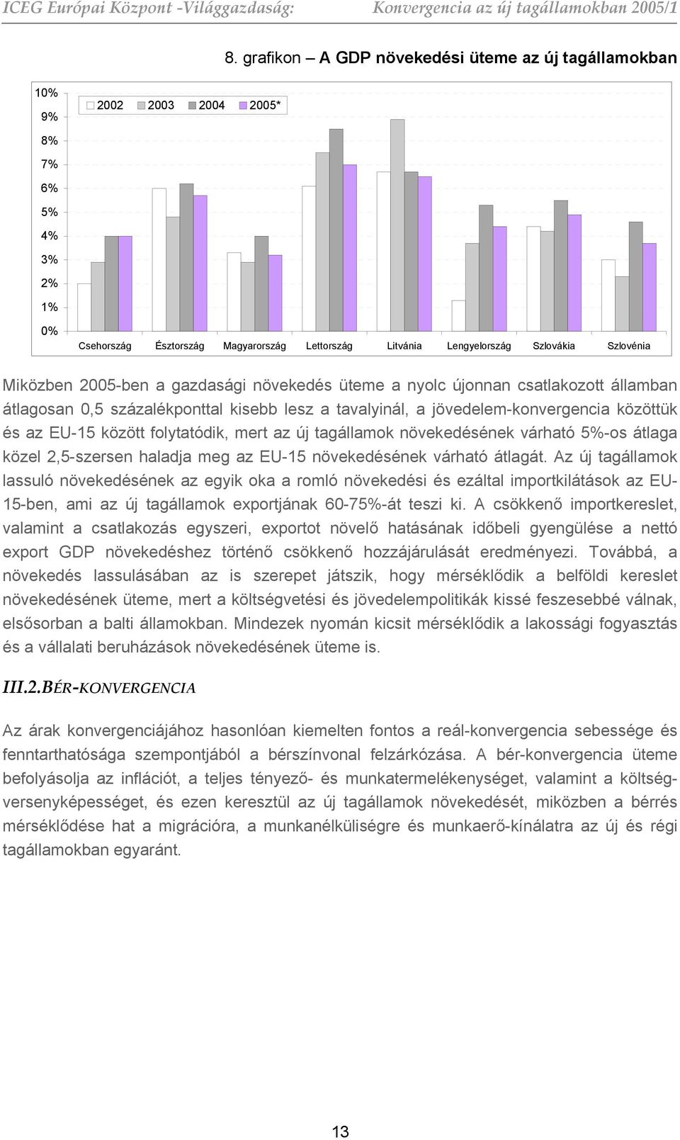 tagállamok növekedésének várható 5%-os átlaga közel 2,5-szersen haladja meg az EU-15 növekedésének várható átlagát.