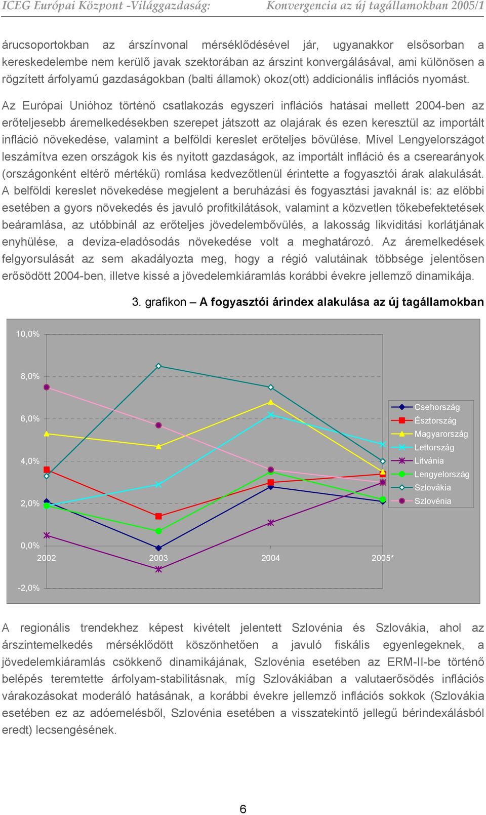 Az Európai Unióhoz történő csatlakozás egyszeri inflációs hatásai mellett 2004-ben az erőteljesebb áremelkedésekben szerepet játszott az olajárak és ezen keresztül az importált infláció növekedése,