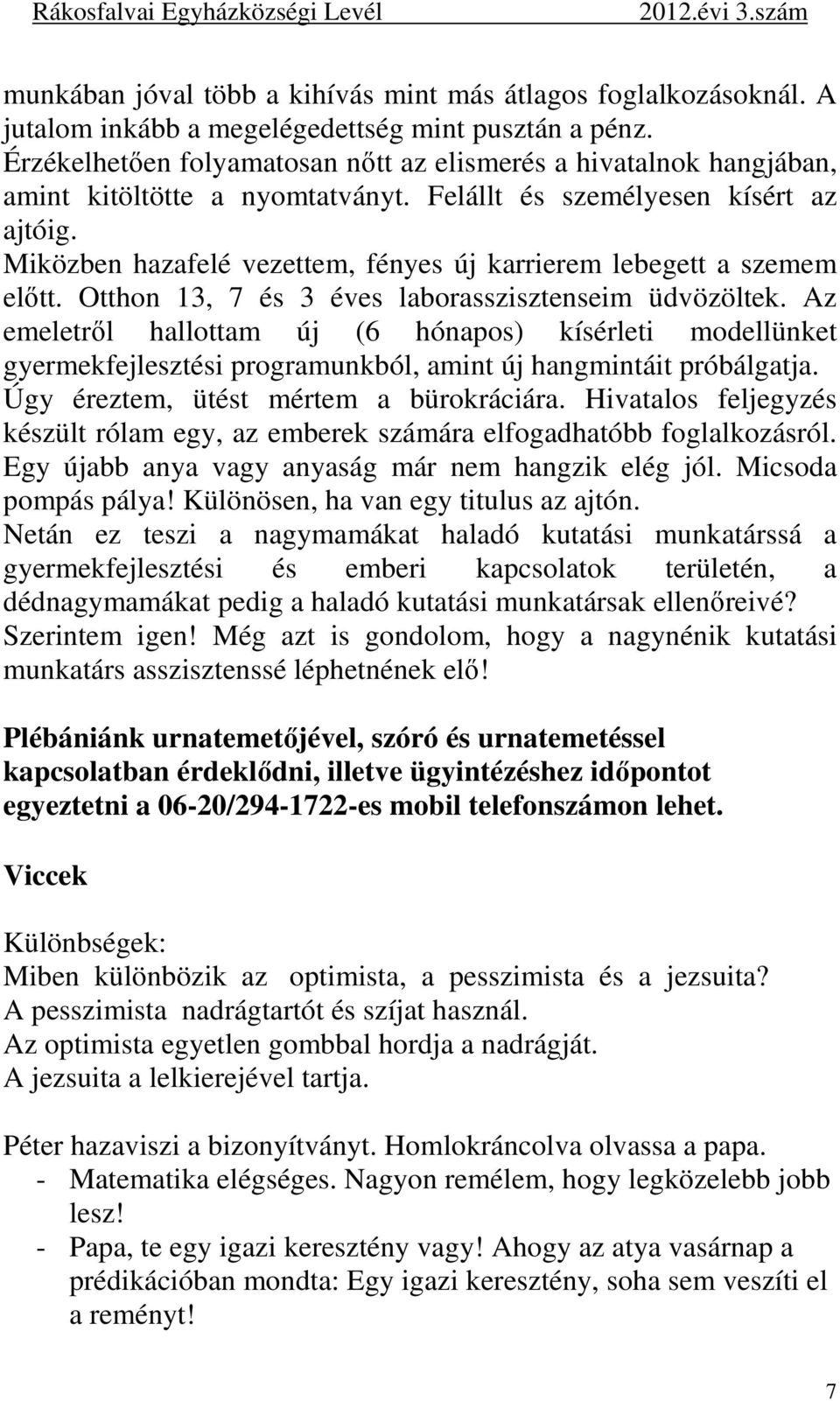 Miközben hazafelé vezettem, fényes új karrierem lebegett a szemem előtt. Otthon 13, 7 és 3 éves laborasszisztenseim üdvözöltek.