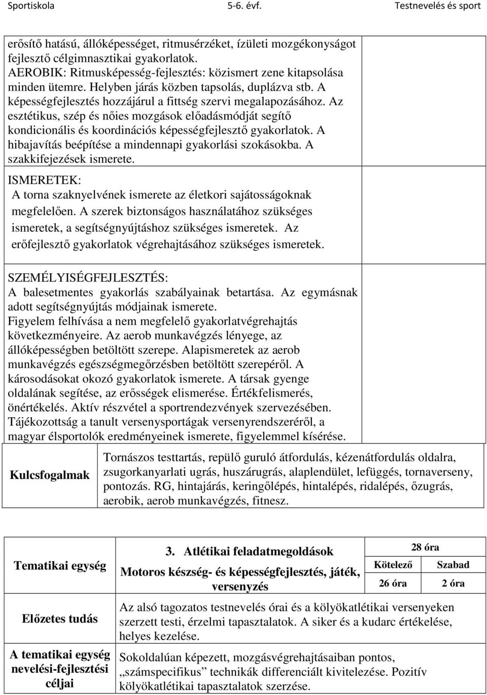 Az esztétikus, szép és nőies mozgások előadásmódját segítő kondicionális és koordinációs képességfejlesztő gyakorlatok. A hibajavítás beépítése a mindennapi gyakorlási szokásokba.