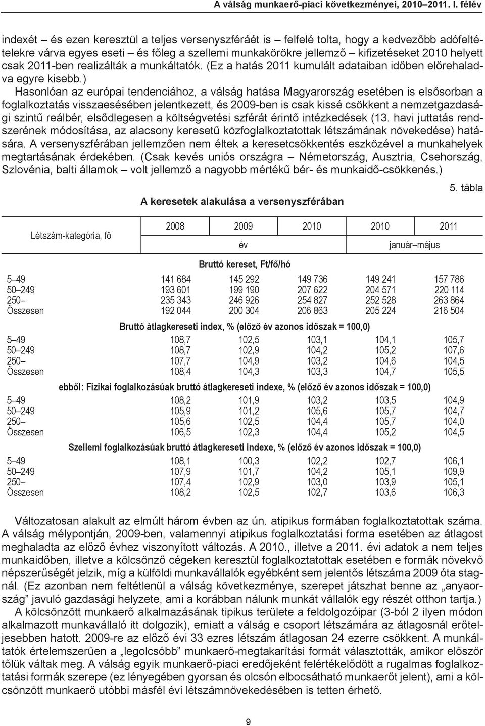 csak 2011-ben realizálták a munkáltatók. (Ez a hatás 2011 kumulált adataiban időben előrehaladva egyre kisebb.