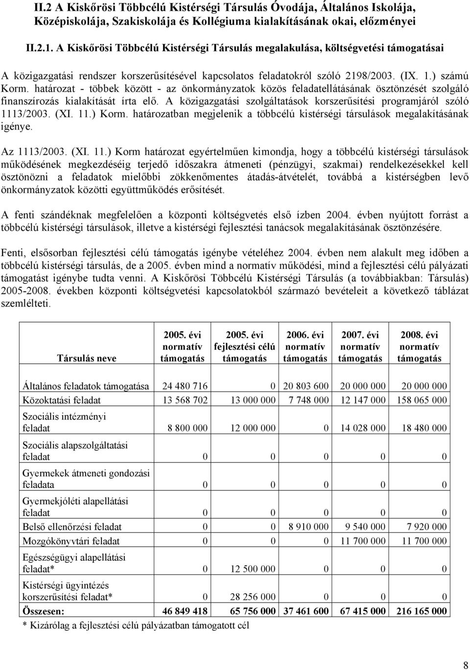 határozat - többek között - az önkormányzatok közös feladatellátásának ösztönzését szolgáló finanszírozás kialakítását írta elő.