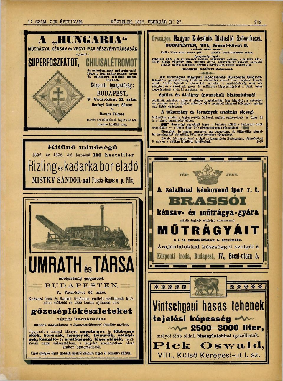 Herényi Gotthard Sándor és Rovara Frigyes müvét érdeklődőknek ingyen és bérmentve küldjük meg. Kitűnő minőségű 1895. és 1896.