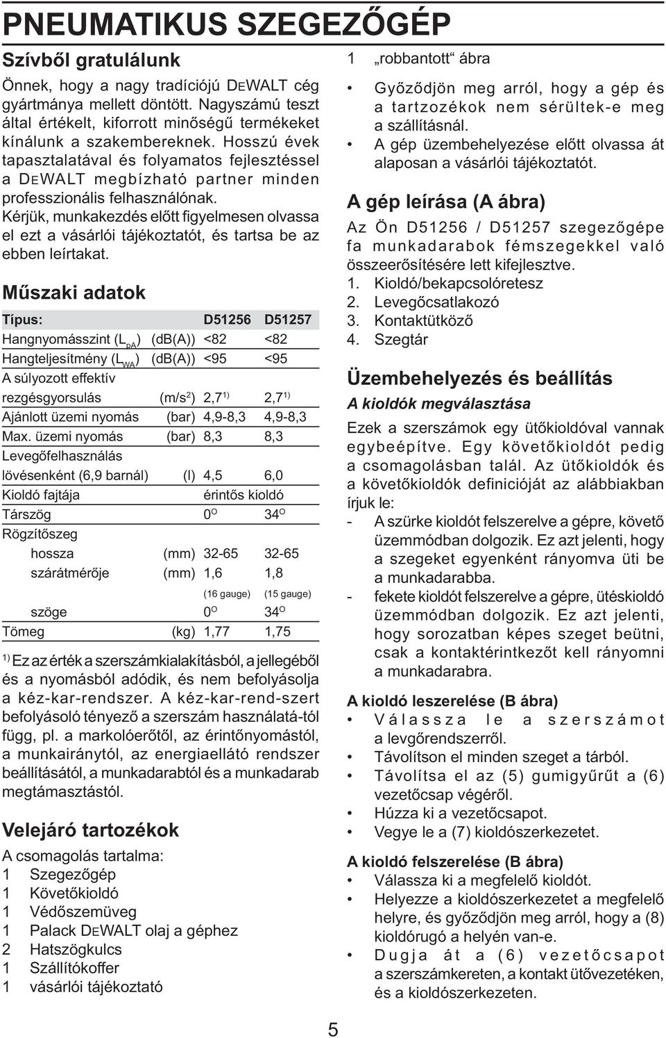 Kérjük, munkakezdés előtt figyelmesen olvassa el ezt a vásárlói tájékoztatót, és tartsa be az ebben leírtakat.