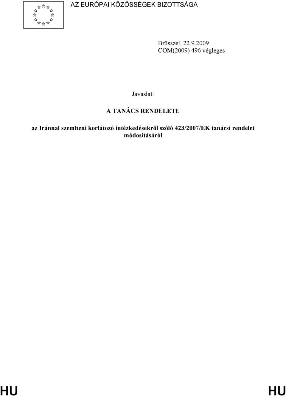 RENDELETE az Iránnal szembeni korlátozó