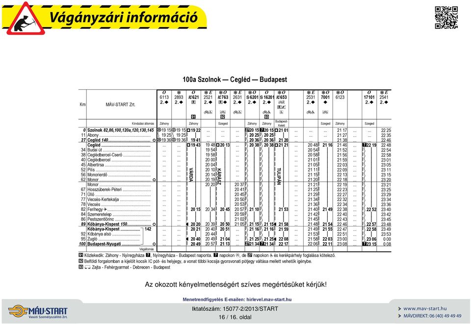 . 63 293 1 Szolnok Cegléd Budpes C1 + 2521 C763 2631 x1 x11 k Kndulás állomás d19 15"19 15D19 22 19 25 19 25 d19 36"19 36 19 41 D19 43 2 15 q 2 2 2 21 q 2 4 2 49 VÁRDA 19 4 19 54 19 5 2 2 4 2 1 2 14