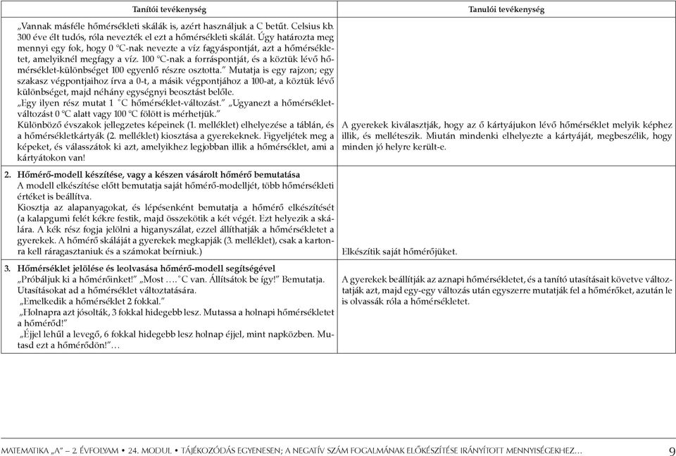 100 C-nak a forráspontját, és a köztük lévő hőmérséklet-különbséget 100 egyenlő részre osztotta.