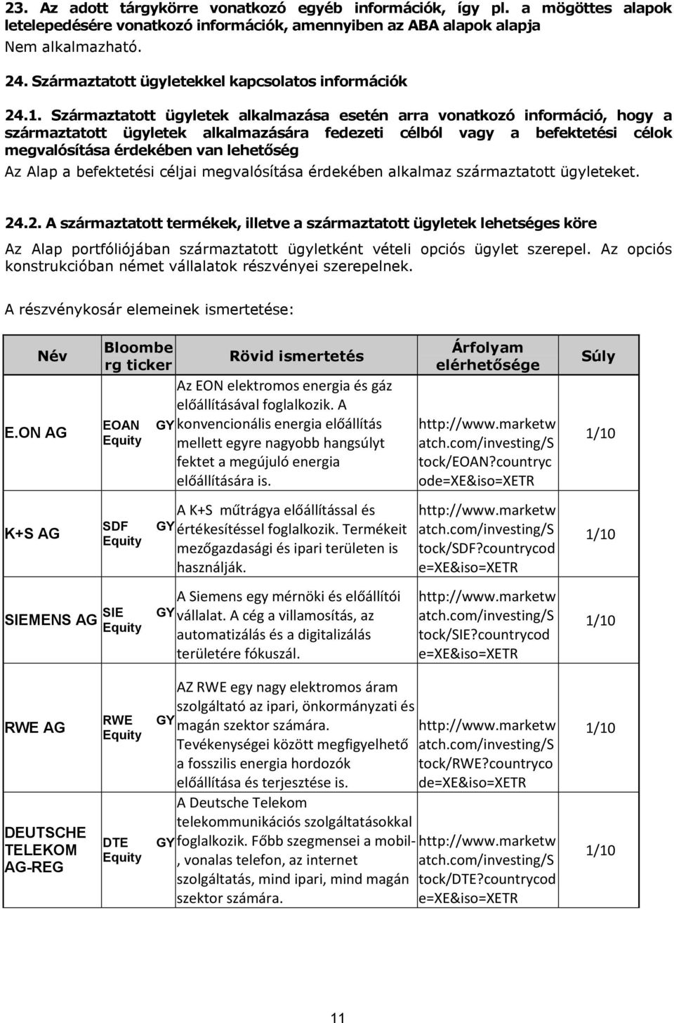 Származtatott ügyletek alkalmazása esetén arra vonatkozó információ, hogy a származtatott ügyletek alkalmazására fedezeti célból vagy a befektetési célok megvalósítása érdekében van lehetőség Az Alap