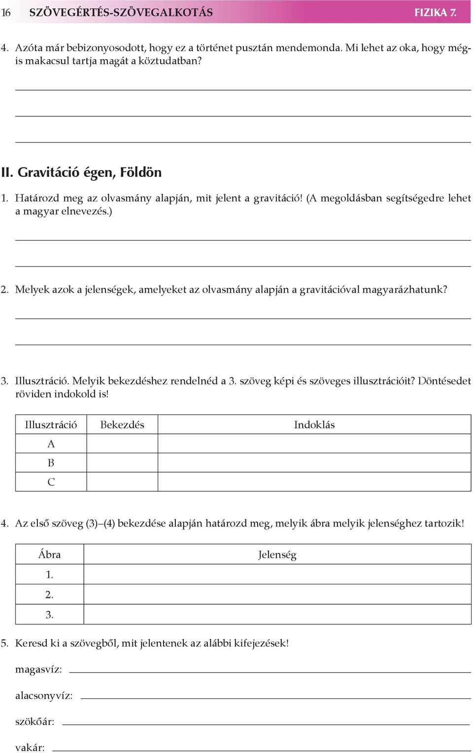 Melyek azok a jelenségek, amelyeket az olvasmány alapján a gravitációval magyarázhatunk? 3. Illusztráció. Melyik bekezdéshez rendelnéd a 3. szöveg képi és szöveges illusztrációit?