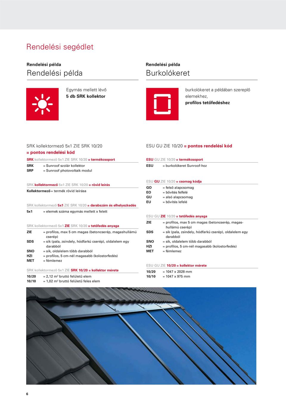 kollektor ESU = burkolókeret Sunroof-hoz SRP = Sunroof photovoltaik modul SRK kollektormezô 5x1 ZIE SRK /20 = rövid leírás Kollektormezô = termék rövid leírása SRK kollektormezô 5x1 ZIE SRK /20 =