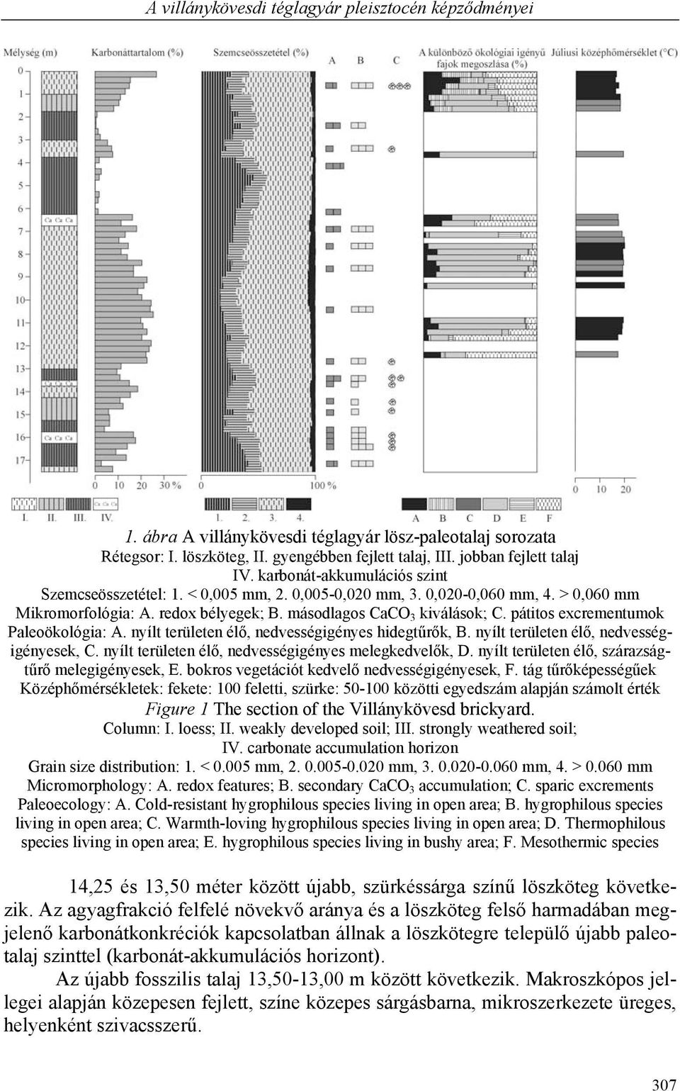 pátitos excrementumok Paleoökológia: A. nyílt területen élő, nedvességigényes hidegtűrők, B. nyílt területen élő, nedvességigényesek, C. nyílt területen élő, nedvességigényes melegkedvelők, D.