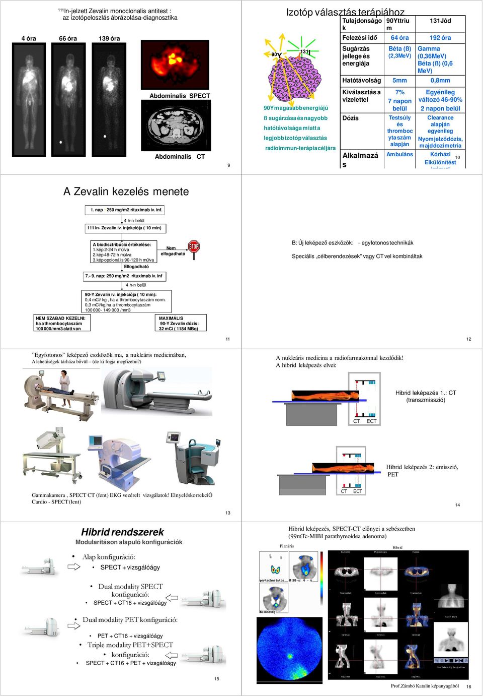 egyénileg yta szám Nyomjelzıdózis, alapján majd dozimetria Alkalmazá s Ambuláns legjobb izotóp választás radioimmun-terápia céljára (2,3MeV) Kiválasztás a vizelettel hatótávolsága miatt a Abdominalis