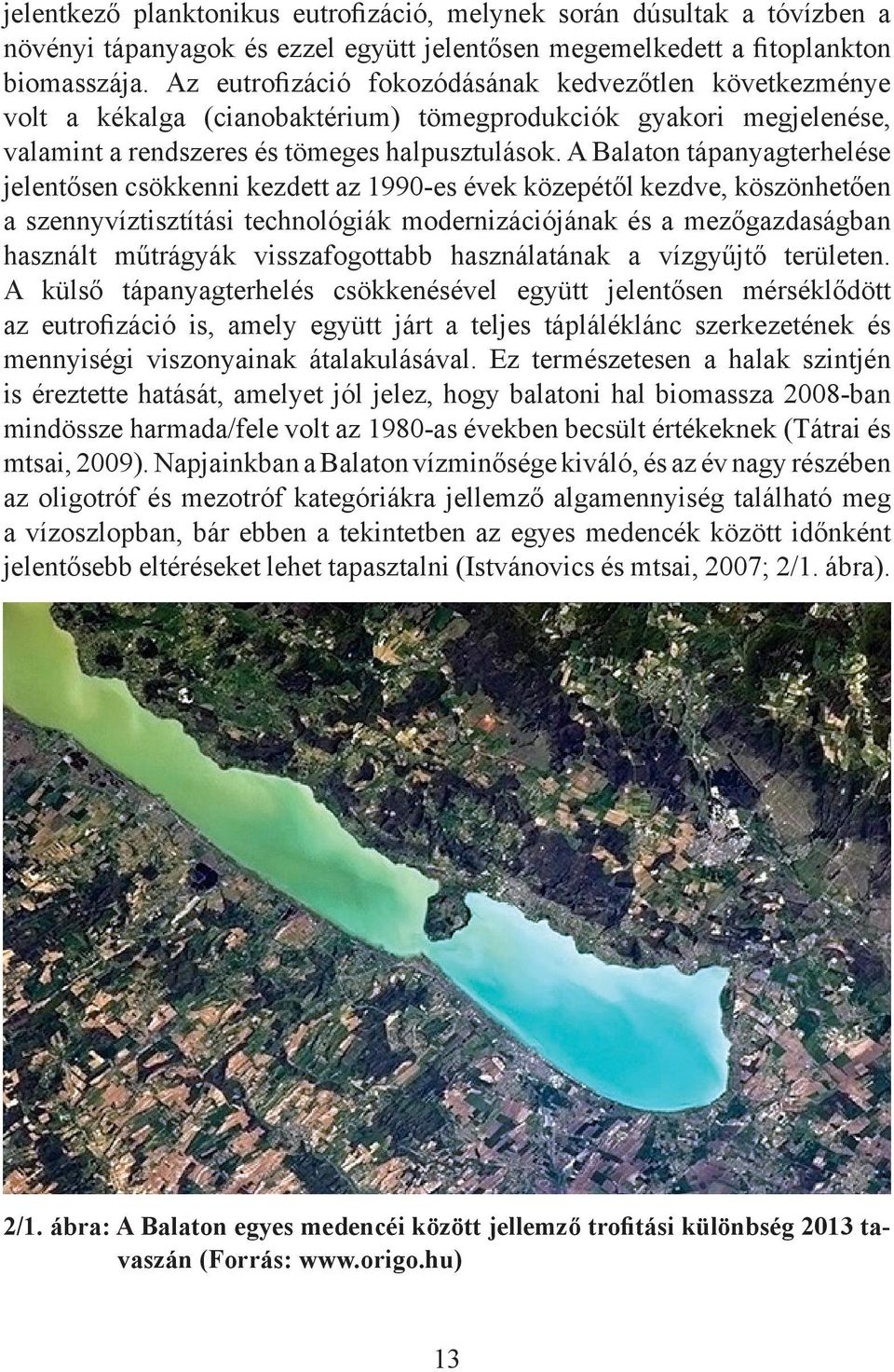 A Balaton tápanyagterhelése jelentősen csökkenni kezdett az 1990-es évek közepétől kezdve, köszönhetően a szennyvíztisztítási technológiák modernizációjának és a mezőgazdaságban használt műtrágyák