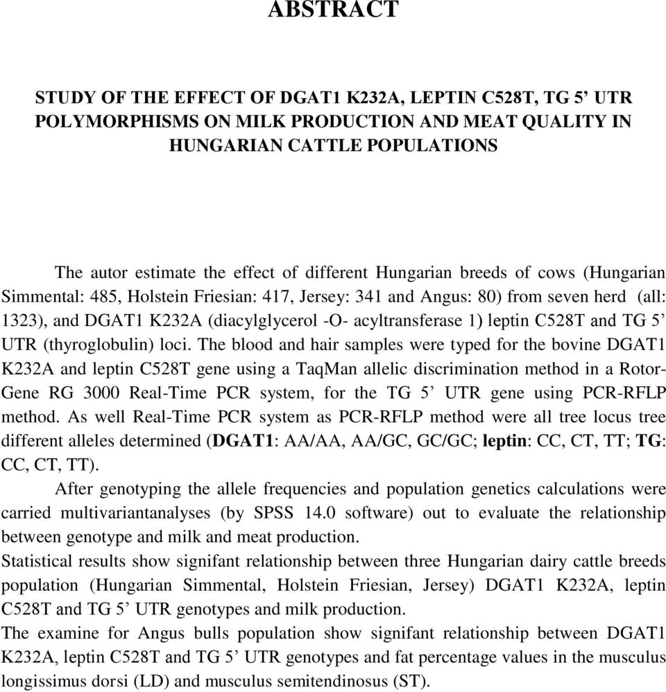 and TG 5 UTR (thyroglobulin) loci.