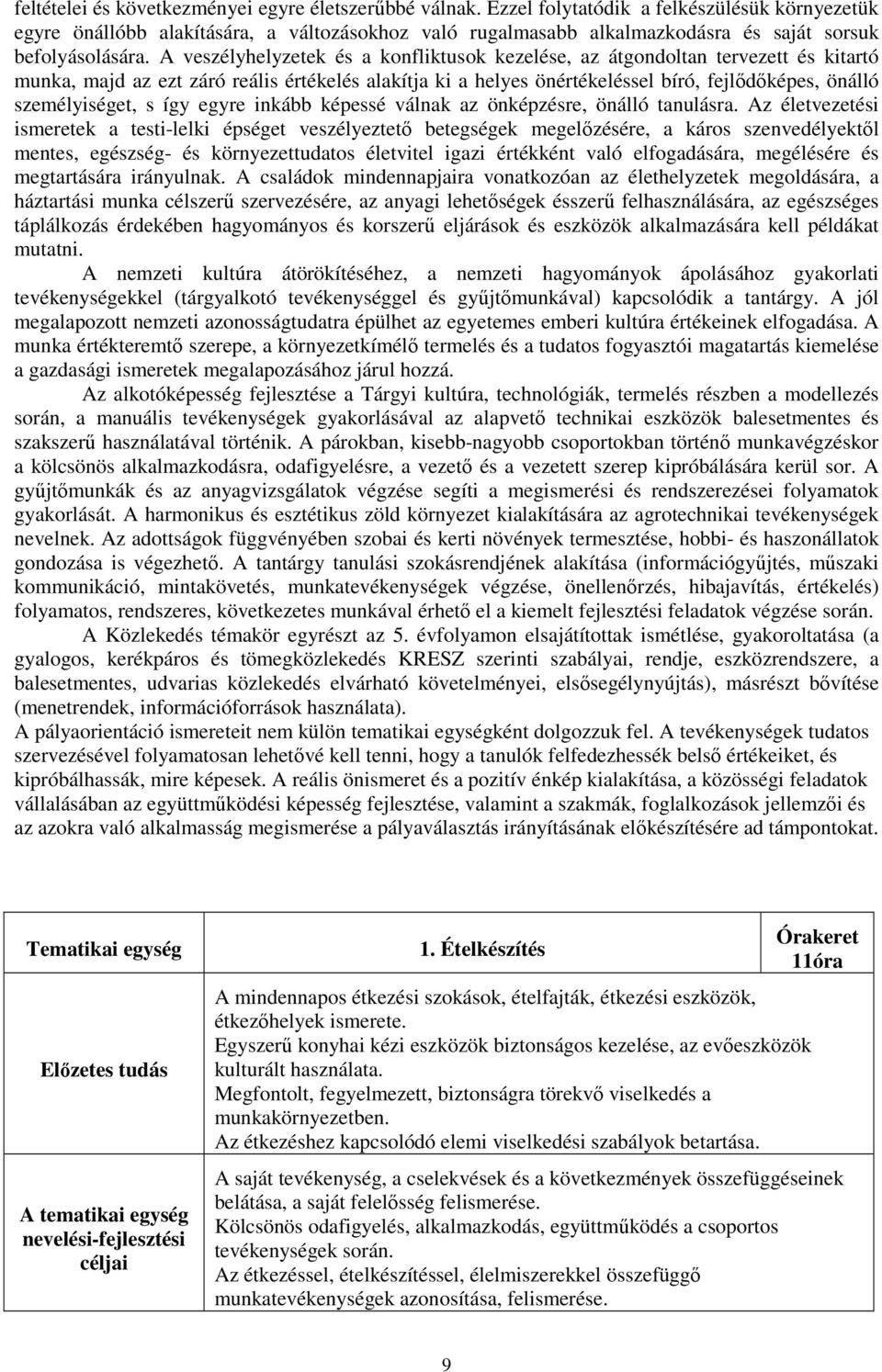 A veszélyhelyzetek és a konfliktusok kezelése, az átgondoltan tervezett és kitartó munka, majd az ezt záró reális értékelés alakítja ki a helyes önértékeléssel bíró, fejlődőképes, önálló