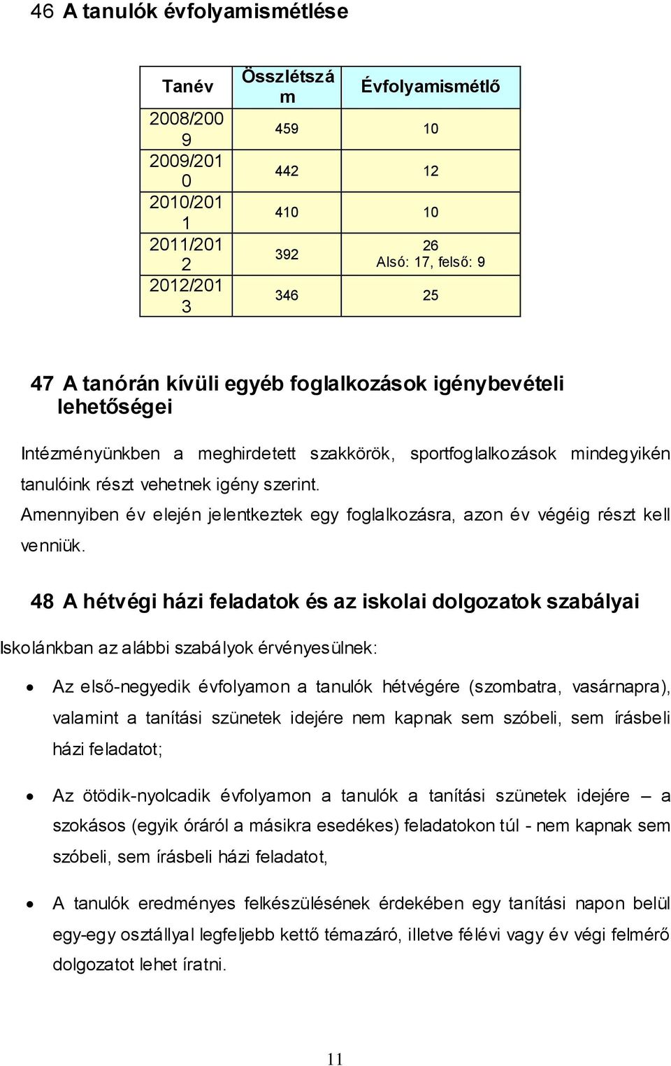 Amennyiben év elején jelentkeztek egy foglalkozásra, azon év végéig részt kell venniük.