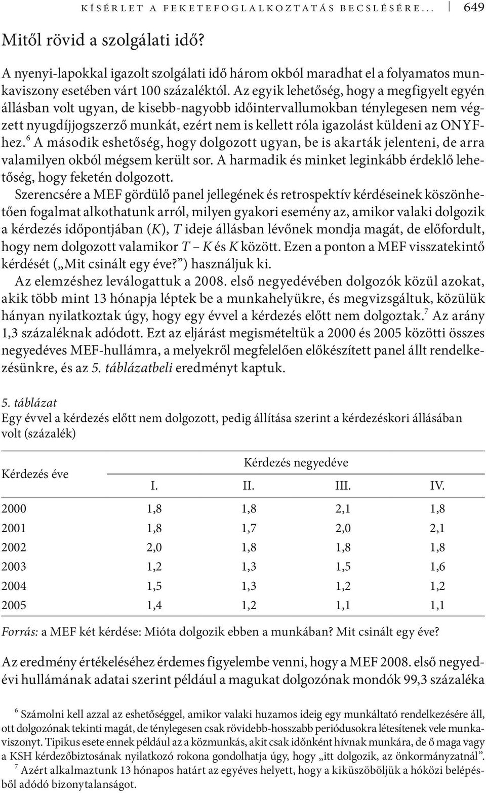 Az egyik lehetőség, hogy a megfigyelt egyén állásban volt ugyan, de kisebb-nagyobb időintervallumokban ténylegesen nem végzett nyugdíjjogszerző munkát, ezért nem is kellett róla igazolást küldeni az