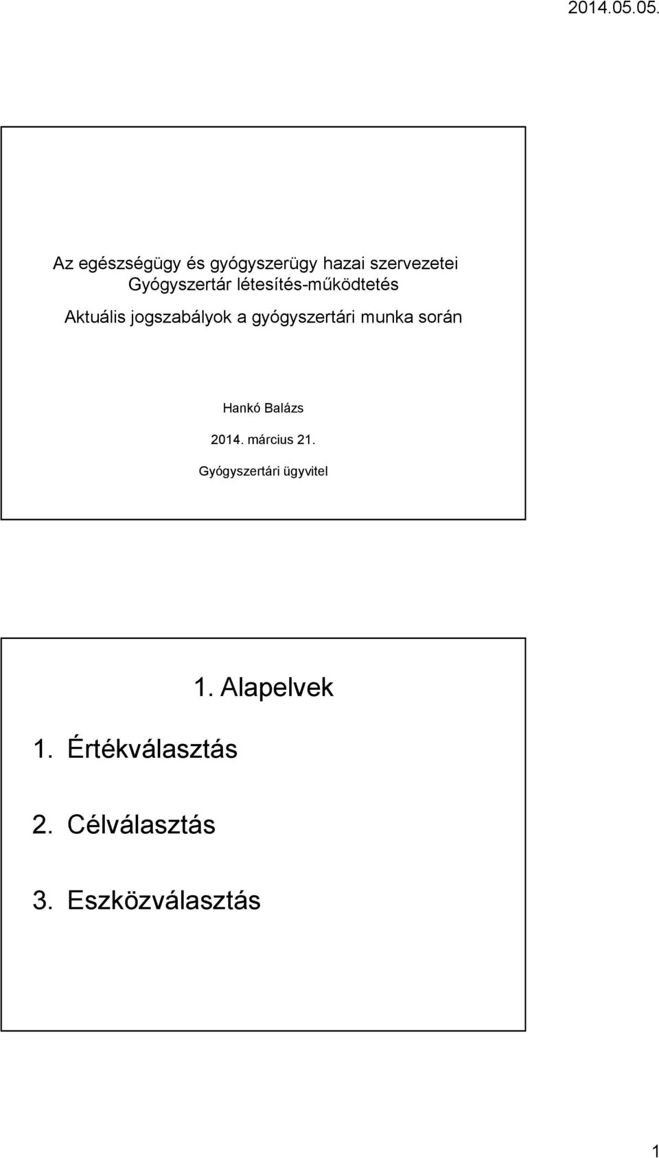 munka során Hankó Balázs 2014. március 21.