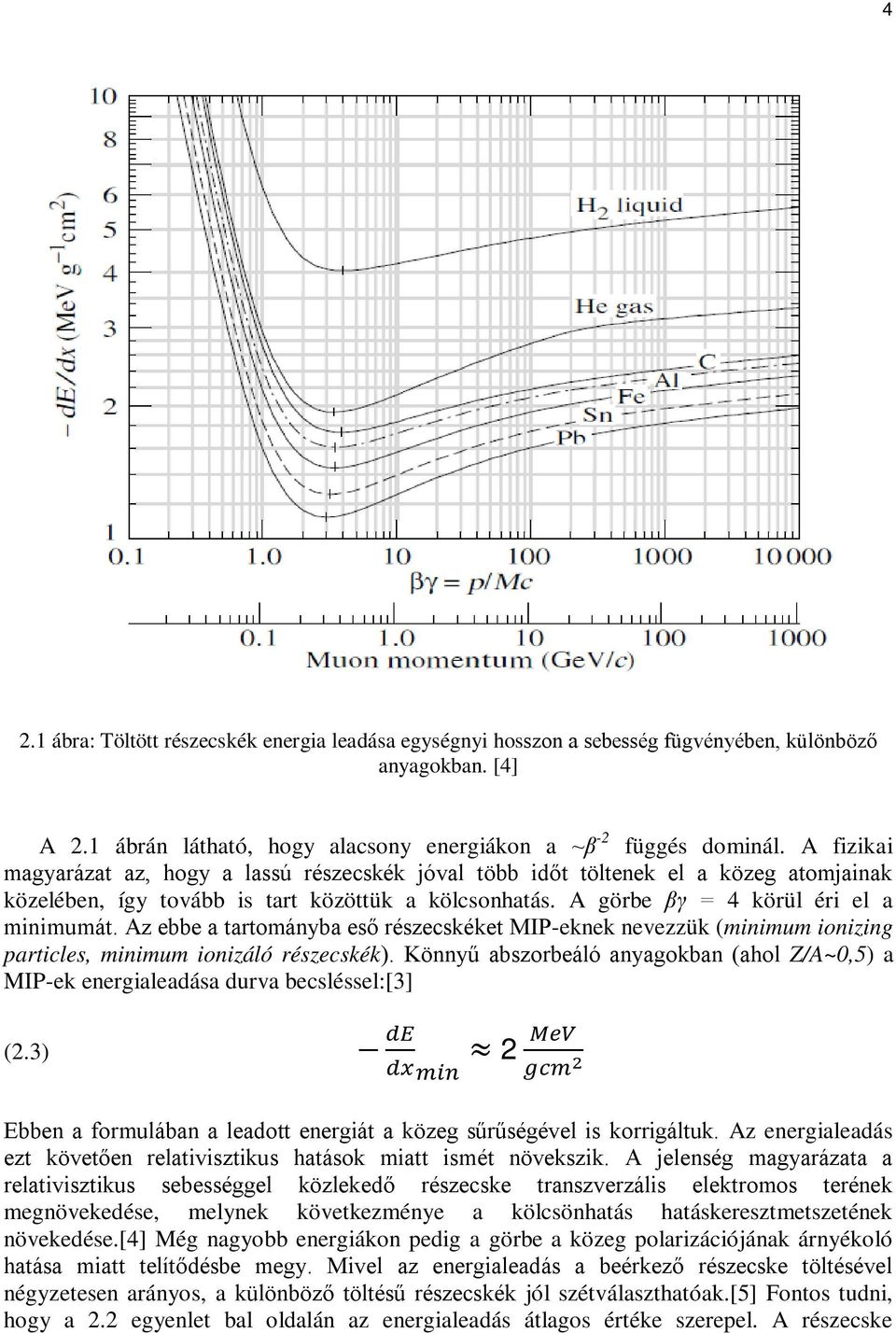 Az ebbe a tartományba eső részecskéket MIP-eknek nevezzük (minimum ionizing particles, minimum ionizáló részecskék).